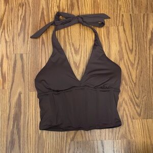 Gilly Hicks Brown Corset Halter Top